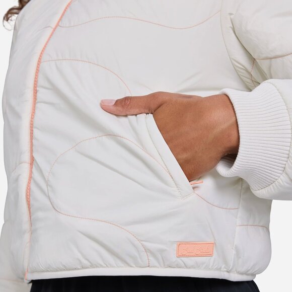 NWT New Bad Birdie Women's The Cozy Jacket - White Onyx XL Golf Zip Up Top Coat - Picture 5 of 7